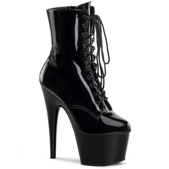 Adore-1020 Black Platform High Heel Boots - Picture 1 of 12
